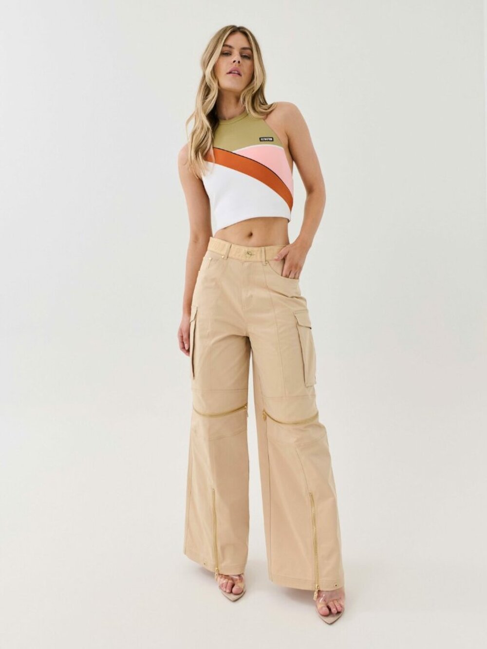 P.E. Nation Wide Leg Cargo Pants Size MEDIUM